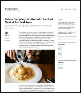 WordPress Twenty Sixteen Theme