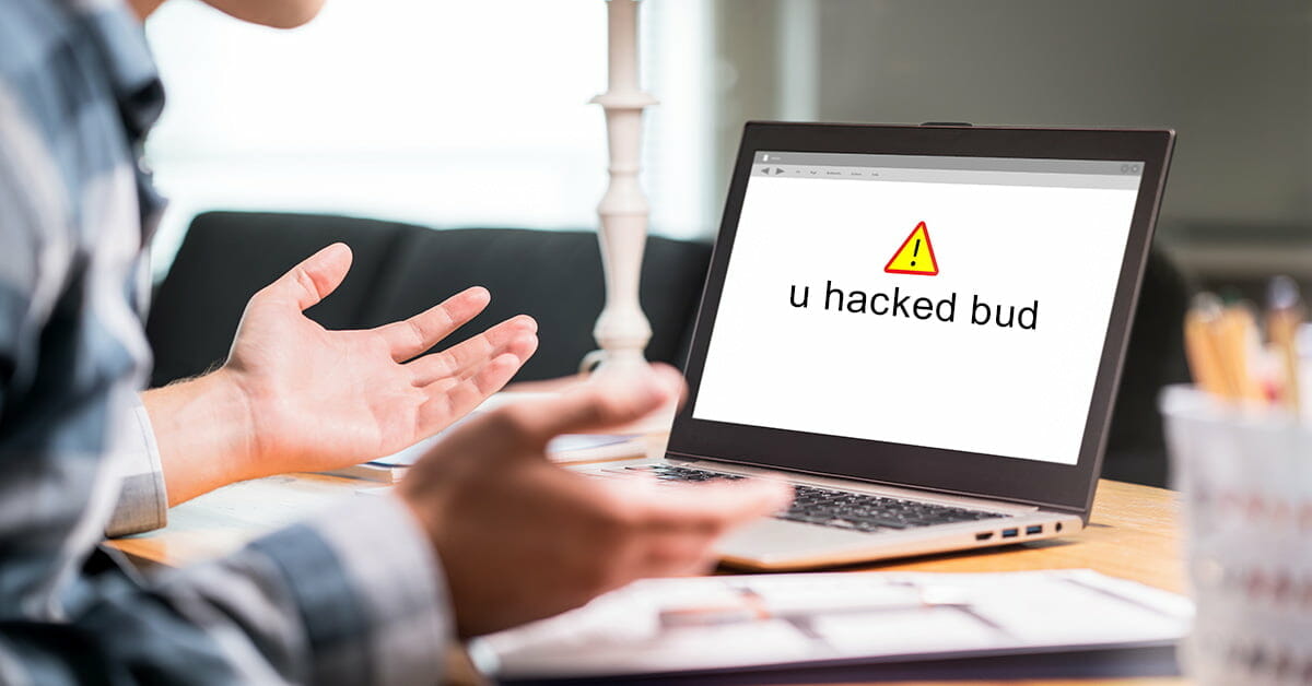 u hacked bud u hacked bud laptop screen about WordPress Security